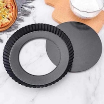 Teflon Kek Kalıbı Altı Çıkan Tart 10x2 Cm Metalik