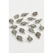 Oval - 722 - Çiçek Tesbih Püskül Aparatı 50 Gram - Kmrsfres - Gümüş Rengi