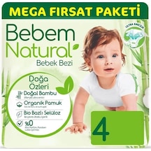 Bebem Natural 4 Numara Maxi 104'lü Bebek Bezi