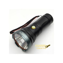 Q-max Ps-3500 Şarjlı Profesyonel Avcı El Feneri 4000 Lümen 1 Km Menzil 7800 Mah Siyah