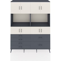 Hyperion Gardrop 8 Raflı 6 Çekmeceli 8 Kapaklı 176x44x221 Antrasit-aytaşı/antrasit Aytaşı/antrasit