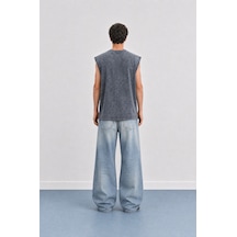 Respire Erkek Yıkamalı Tank Top Atlet Füme