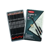 Derwent Graphic Dereceli Kalem Seti Hard Technical Teneke Kutu 12 Siyah