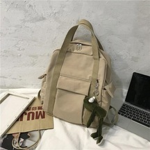 Haki Katı Kadın Sırt Çantası Çantası Genç Kızlar İçin Omuz Seyahat Çantası Sırt Çantaları Kanvas Sırt Çantası Haki