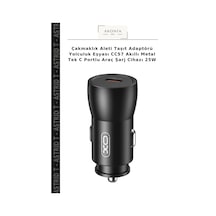 Çakmaklık Aleti Taşıt Adaptörü Yolculuk Eşyası Cc57 Akıllı Metal Tek C Portlu Araç Şarj Cihazı 25w