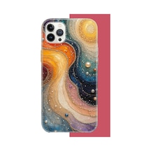 İphone 12 Pro Max Uyumlu Renkli Uzay Uv Baskılı Silikon Kılıf