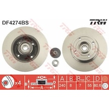 Trw Df4274bs Rulmanlı Arka Fren Aynası Diski Megane Iı Clio Iıı Modus 1.2 1.4 1.5dcı 1.6 1.8 1.9 Dci 2.1 820003830