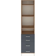 Arges Dolap 4 Raflı 4 Çekmeceli 60x30x243 Çam-antrasit Atlas Çam