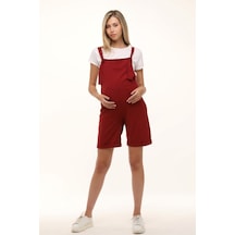 Luvmabelly Myra6207 - Bordo Hamile Şort Salopet-bordo