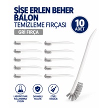 Şişe Erlen Beher Balon Temizleme Fırçası - Gri Fırça 10 Adet