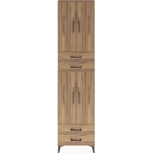 Arges Dolap 3 Raflı 4 Çekmeceli 4 Kapaklı 60x30x243 Çam-çam Atlas Çam
