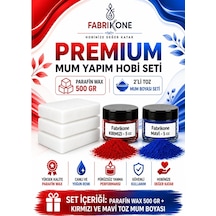 Premium Mum Yapım Hobi Seti - Parafin Wax 500 Gr - 2'li Toz Mum Boyası Seti - Kırmızı, Mavi Bkfabpw5002km Karışık