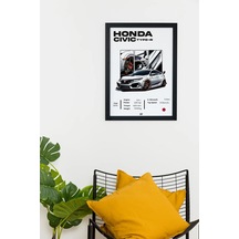 Honda Cıvıc Type-r Siyah Çerçeveli Tablo Poster