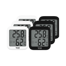 Vıt 6'lı İç Mekan Dijital Isı Ve Nem Ölçer Siyah-beyaz Termometre Kvt17-02 Thermometer