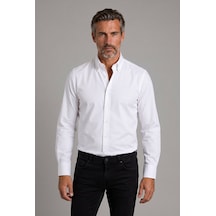 Bisse Beyaz Regular Fit Pamuk Düğmeli Klasik Yaka Açık Gömlek Gmkls4pal224003 D01