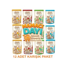 Karışık 12 Adet Kedi Yaş Mama Pouch
