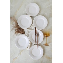 Beyaz Linda Pasta Tabağı 19 Cm 6 Adet 006 Çok Renkli