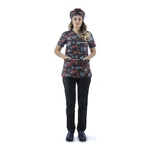 Zarf Yaka Desenli Üst - 4110 Kırmızı Kalpli-6406