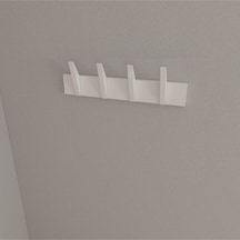Hepsi3boyutlu Modern Duvar & Kapı Kanca Askılık - 4 Adet Beyaz Kanca Askılık - Model No : 4 Beyaz