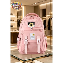 4 Bölmeli Ortaokul Lise Çantası Su Geçirmez Pembe Young 1 Adet