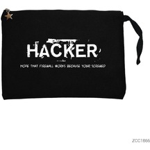 Hacker Firewall Siyah Clutch Astarlı Cüzdan / El Çantası
