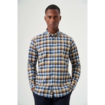 Bisse Erkek Regular Fit Paşa Yaka Ekose Gömlek Laci Gm23y231027 D39 Lacivert