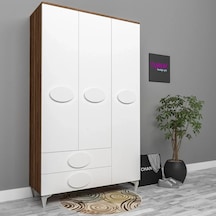 3 Kapılı Oval Kulplu Gardırop Mdf Antrasit