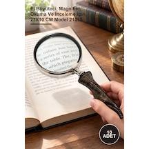 10 Adet Boynuz Büyüteç El Büyüteci, Magnifier, Okuma Ve İnceleme İçin, 27x10 Cm Model 21015