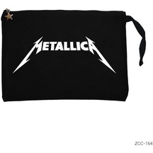 Metallica Classic Logo Siyah Clutch Astarlı Cüzdan / El Çantası