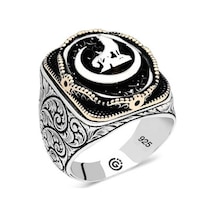 Vgd Gumush Gümüş Hilal Bozkurt Oval Erkek Yüzük