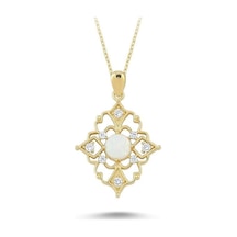 Altın Kolye Opal Taşlı 14K Gold