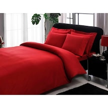 Taç Premium Basic Stripe Kırmızı Çift Kişilik Nevresim Takımı Kırmızı