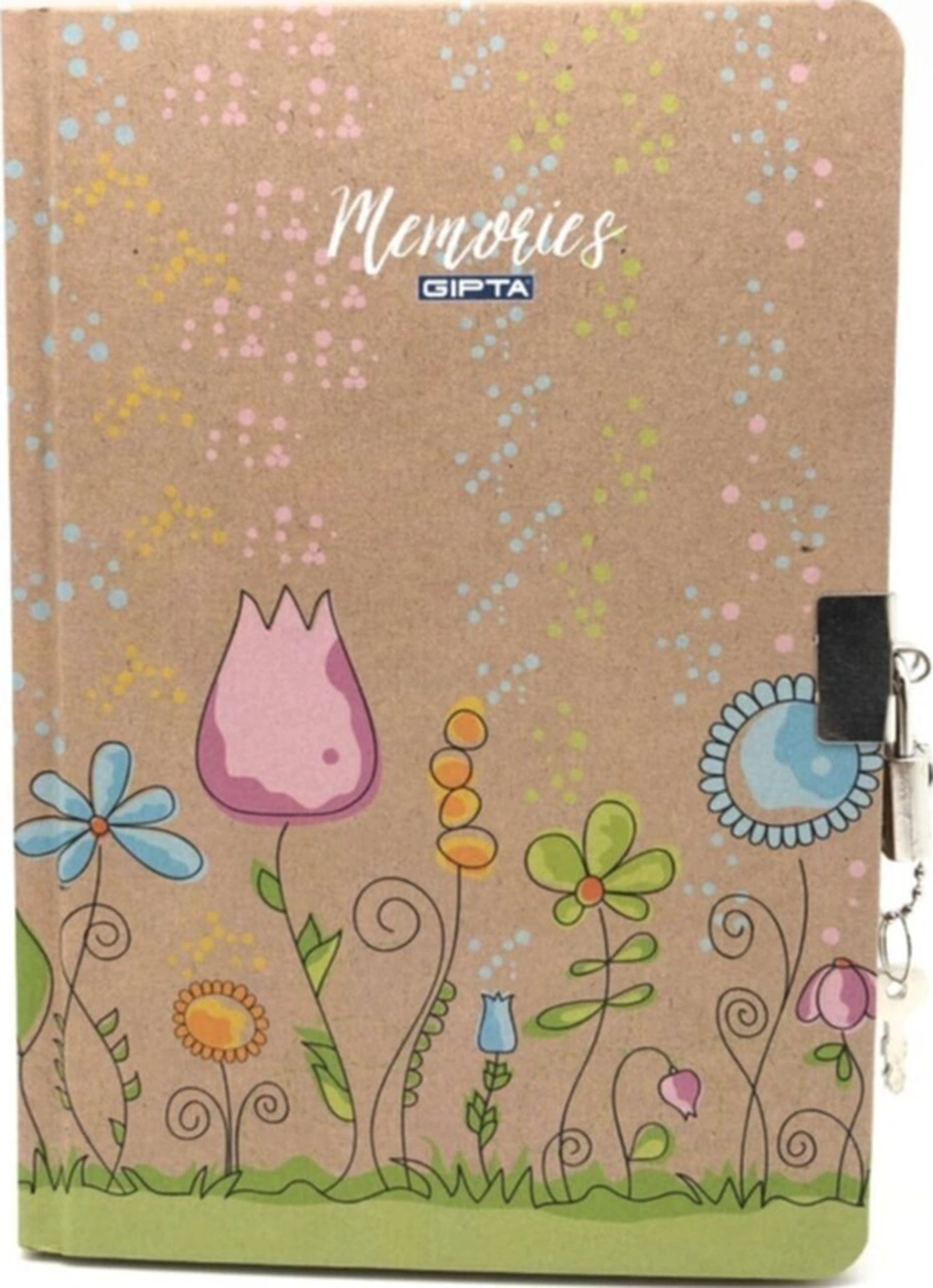 Memories 17x24 Hatıra Defteri 96 Yaprak Çizgisiz Defter 3428 Laleler Kraft