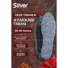 Silver Isı Koruyucu Keçe Ayakkabı Tabanlığı - Sıcak Tutan Kışlık Taban 35-45