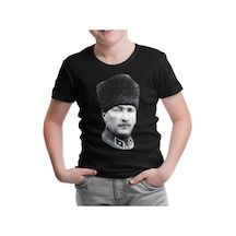 Atatürk - Portre Apolet Siyah Çocuk Tshirt