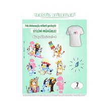 Ütü İle Yapışan Kıyafet Etiketi Bluey Serisi -4 7li Set Karışık