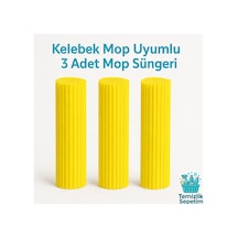 Kelebek Mop Uyumlu Yedek Sünger Başlık 28 Cm 3 Adet