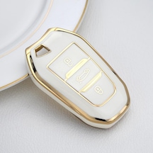 Beyaz Yumuşak Tpu Araba Uzaktan Anahtar Kılıfı Peugeot Uyumlu 308 408 508 2008 3008 4008 5008 Citroen C4 C4l C6 C3-xr Picasso Ds3 Ds4 Ds5 Kabuk Fob