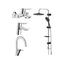 Artema Solid S Batarya Seti + Valtemo Vs-5280 Tepe Duş Takım Krom - Siyah