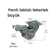 Frenli Sehpa Tekerleği Masa Tekerleği Tezgah Teker Duble Büyük