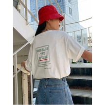 Beyaz Oversize The Future T-shirt - Oversize Baskılı Beyaz