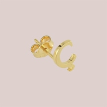 Goldkupe 14 Ayar Altın Ç Harf Küpe 0,44 Gr-1360