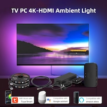 Sones Hdmı 2.0-pro Akıllı Ortam Tv Led Arka Işık Led Şerit Işıklar Kiti Tuya App Alexa Voice Google Assistant İle Çalışmak 2 X 1.5 M