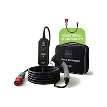 Plugen Grıd 3 Taşınabilir Ev Şarj Cihazı 22 Kw 3 Faz 16-32a Type 2 Adaptörlü Çantalı