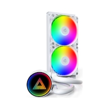 Montech Lightflow Argb 240 Beyaz Ultra Sessiz Aıo Sıvı Cpu Soğutucu, 3100 Rpm Pompa, Üçlü Sessiz Fa