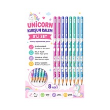 Unicorn Kurşun Kalem 8 Adet Faber Castell Yuvarlak Gövdeli Siyah Kurşun Kalem Yumuşak Yazım Kolay Tutuş Kaliteli Çok Renkli