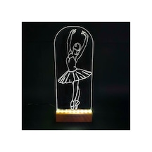 Balerin Led Işıklı Pleksi Kişiye Özel Gece Lambası Beyaz - 738340719 Beyaz