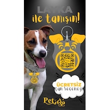 Petjoo 22.Layka Sarı-Gri Qr'lı Köpek Künyesi