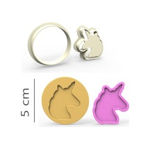 Unicorn Kurabiye, Bisküvi, Kolye Ucu, Mühür Kalıp Seti - 5 Cm