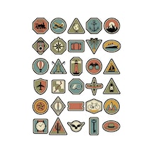30 Adet Vintage Seyahat Sticker Seti - Valiz Laptop Ajanda İçin Nostaljik Tasarım Çok Renkli